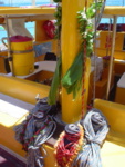 The Lei's and Ti leaves from the blessing
